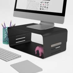 Notebookerhöhung, Monitorständer schwarz Dataflex Addit Bento® Monitorerhöhung - verstellbar 123