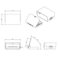 technisches Bild Dataflex Addit Bento® ergonomisches Schreibtischset 220