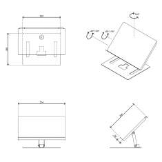 technisches Bild Dataflex Addit Dokumentenhalter - verstellbar 402