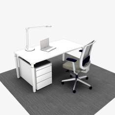 Arbeitstisch weiss Schreibtisch Büro Schreibtische Kabelkanal Steelcase Kalidro