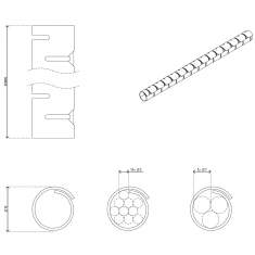 technisches Bild Dataflex Addit Kabelschlucker ø15 mm/25 m 712