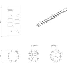 technisches Bild Dataflex Addit Kabelschlucker ø15 mm/25 m 713