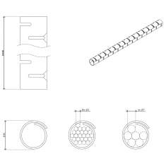 technisches Bild Dataflex Addit Kabelschlucker ø25 mm/20 m 762