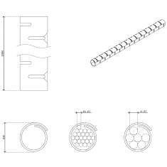 technisches Bild Dataflex Addit Kabelschlucker ø25 mm/20 m 763