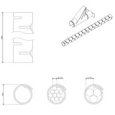 technisches Bild Dataflex Addit Kabelschlucker ø15 mm/3 m + Einzugshilfe 733