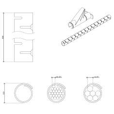 technisches Bild Dataflex Addit Kabelschlucker ø25 mm/3 m + Einzugshilfe 782