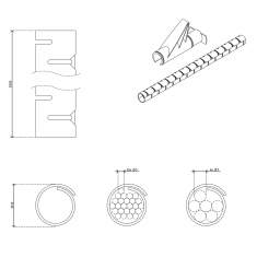 technisches Bild Dataflex Addit Kabelschlucker ø25 mm/3 m + Einzugshilfe 781