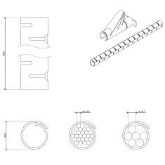 technisches Bild Dataflex Addit Kabelschlucker ø25 mm/3 m + Einzugshilfe 783