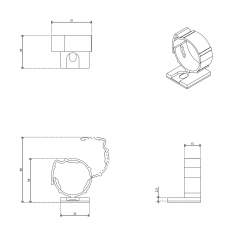 technisches Bild Dataflex Addit Kabelschlucker ø15/25 mm - Befestigungsclips 902