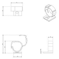 technisches Bild Dataflex Addit Kabelschlucker ø15/25 mm - Befestigungsclips 903