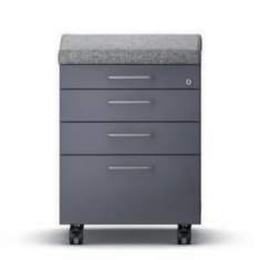 Büro Rollcontainer grau Caddy Rollen Bürocontainer, VS, OfficeBox kurz
