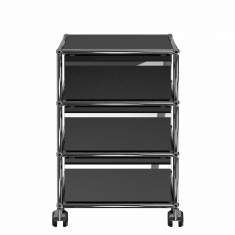 Container schwarz mit Rollen USM Rollcontainer Haller