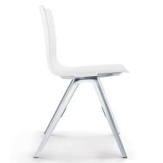 Besucherstuhl weiss Besucherstühle Konferenzstühle ohne Armlehnen Cafeteria Stühle, Brunner, A-Chair 9704