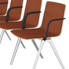 Besucherstuhl rot Besucherstühle Konferenzstühle mit Armlehnen Cafeteria Stühle, Brunner, A-Chair 9704