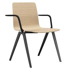 Besucherstuhl Holz Besucherstühle Konferenzstühle mit Armlehnen Cafeteria Stühle, Brunner, A-Chair 9706/A