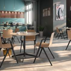 Besucherstuhl Holz Besucherstühle Konferenzstühle mit Armlehnen Cafeteria Stühle, Brunner, A-Chair 9707/A