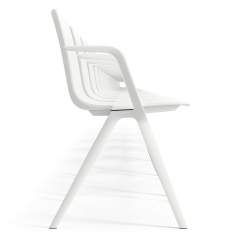 Besucherstuhl Besucherstühle weiss Konferenzstühle mit Armlehnen Cafeteria Stühle, Brunner, A-Chair 9707/A