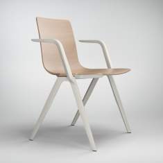 Besucherstuhl Holz Besucherstühle Konferenzstühle mit Armlehnen Cafeteria Stühle, Brunner, A-Chair 9707/A