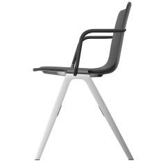 Besucherstuhl schwarz Besucherstühle Konferenzstühle mit Armlehnen Cafeteria Stühle, Brunner, A-Chair 9708