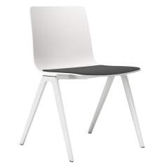 Besucherstuhl weiss Besucherstühle Konferenzstühle ohne Armlehnen Cafeteria Stühle, Brunner, A-Chair 9708