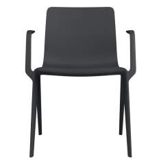 Besucherstuhl Kunststoff Besucherstühle schwarz Konferenzstühle mit Armlehnen Cafeteria Stühle, Brunner, A-Chair 9709/A