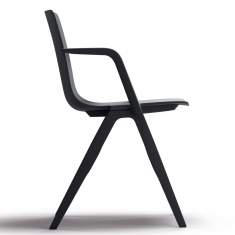 Besucherstuhl Kunststoff Besucherstühle schwarz Konferenzstühle mit Armlehnen Cafeteria Stühle, Brunner, A-Chair 9709/A