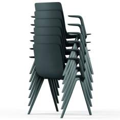 Besucherstuhl Kunststoff Besucherstühle stapelbar Konferenzstühle mit Armlehnen Cafeteria Stühle, Brunner, A-Chair 9709/A