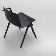 Besucherstuhl Kunststoff Besucherstühle schwarz Konferenzstühle mit Armlehnen Cafeteria Stühle, Brunner, A-Chair 9709/A