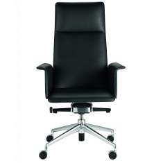 Design Chefsessel Leder schwarz Kopfstütze, Nackenstütze Bürodrehstühle mit Armlehnen Brunner, fina soft Bürodrehstuhl