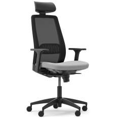 Drehstuhl mit Kopfstütze Bürostuhl Design Bürostühle mit Armlehnen Designer Bürostuhl grau  Bürodrehstuhl Drabert Claro
Netzgewebe