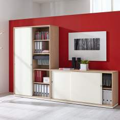 Aktenschrank, Schiebetüren, Gehäuse Holz, Palmberg, PRISMA 2