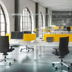 Schreibtisch mit Sichtblende Rundrohrfüsse 4-Fuss höheneinstellbar Büro |  moderne Büroeinrichtung, Palmberg, Schreibtisch SINAC