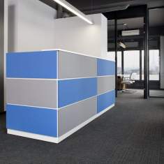 Empfangstheke Büro Tresen blau grau, Nowy Styl, Check-In