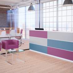 Empfangstheke Design Büro Tresen rosa türkis, Nowy Styl, Check-In