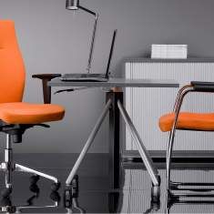 Ergonomischer Bürostuhl Stoffbezug Bürodrehstuhl orange, Nowy Styl, Nero