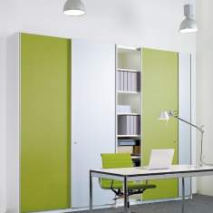 Aktenschrank weiß Schiebetürenschrank Büro, werner works, basic S Schwebetürensystem