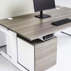 Sitz-Stehtisch Elektrisch höhenverstellbarer Schreibtisch ergonomische Büromöbel, Schreibtische REISS ECO N2 Kopplung
höhenverstellbar
Doppelarbeitsplatz
Kabelwanne