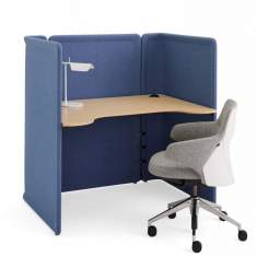 Schreibtisch mit Trennwand Schreibtische Holz Arbeitstisch Stoffwände Coalesse Lagunitas Focus Nook