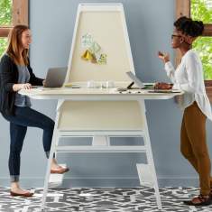 Stehtisch weiß  Büro Schreibtische Teamtisch Büromöbel Teamarbeit, Steelcase, Bivi