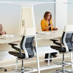 Schreibtisch höhenverstellbar Lounge Büromöbel Teamarbeit weiß flexibel Schreibtische, Steelcase, Bivi