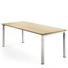 Design Schreibtisch Arbeitstisch Büro Designer Schreibtische Holz Mikomax Flexido P 
Ohne Quertraverse für mehr Beinfreiheit
rechteckig