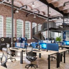 Design Schreibtisch Arbeitstisch Büro Designer Schreibtische Holz Mikomax Flexido P 
Ohne Quertraverse für mehr Beinfreiheit
rechteckig