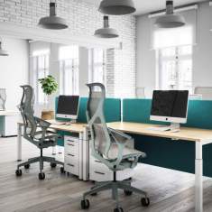 Design Schreibtisch Arbeitstisch Büro Designer Schreibtische Holz Mikomax Flexido P 
Ohne Quertraverse für mehr Beinfreiheit
rechteckig