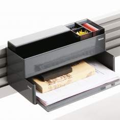 Diverse Accessoires | Behälter/Zeitungsablagen | Tischaufsätze/Papier- und CD-Ablagen, Steelcase, 1+1 Organisationselemente