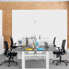 Steh-Sitztisch Lista Office LO LO Extend twin für ergonomische Doppelarbeitsplätze