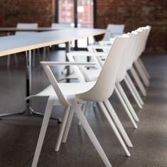 Besucherstuhl weiss Besucherstühle Konferenzstühle Cafeteria Stühle stapelbar, Wilkhahn, Aula