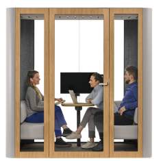 Abgeschirmte Konferenzplätze Akustik-Kabine, Schallschutzkabine, Büro, Akustik-Raumsystem, MUTE Design Akustik Konferenzraum Space L