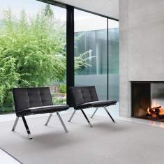 Girsberger Modell 1600 Loungesessel im stilvollen Lounge- und Objektbereich