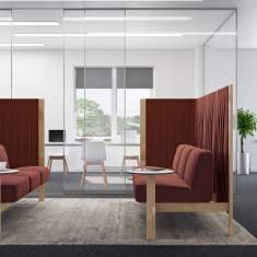 Büro Loungemöbel exklusiv Loungesessel rot Büro Akustik, Girsberger, Velum