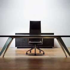 Büro Schreibtisch schwarz Managertisch Schreibtische Design Büromöbel Echo, Spina